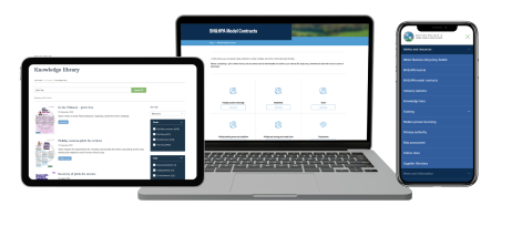 An image showing the online guidance available from BHHPA across a number of devices